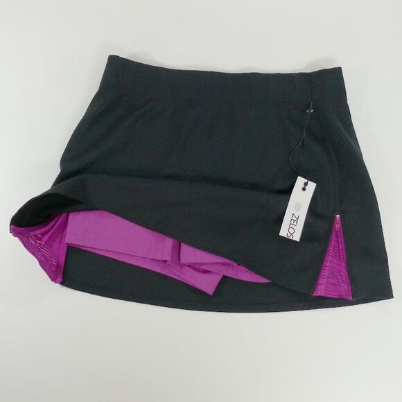 NWT ZELOS sport skirt skort black magenta color sz M - Picture 1 of 5
